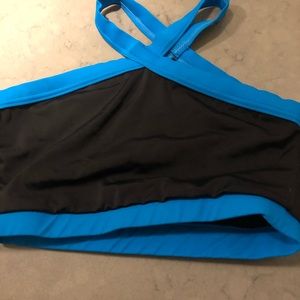 Black and Blue Balera Cross Halter Dance top